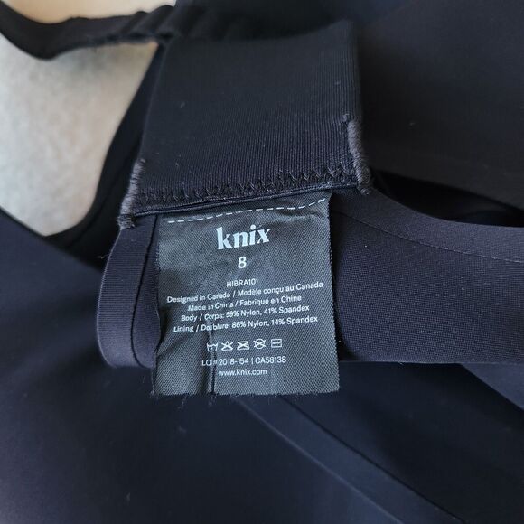 Knix bra HIBRA101 Black Sports Bra Lined SIze 8 Wireless Sports Bra High Support - Picture 5 of 7